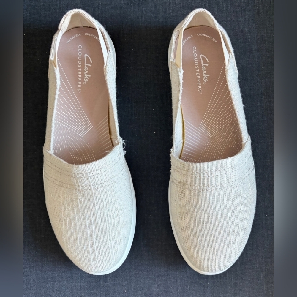 Clarks Women's Tan Espadrille Slip-Ons